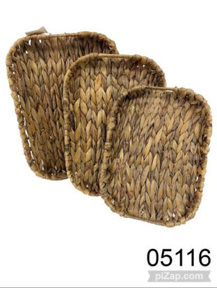 Imagen de SET X3 FUENTE RATAN RECTANGULAR MIMBRE 40X29X5CM 1.26